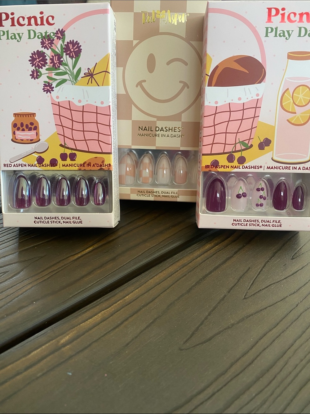 Nail Dashes, medium length, 3 sets. Brand new in boxes.